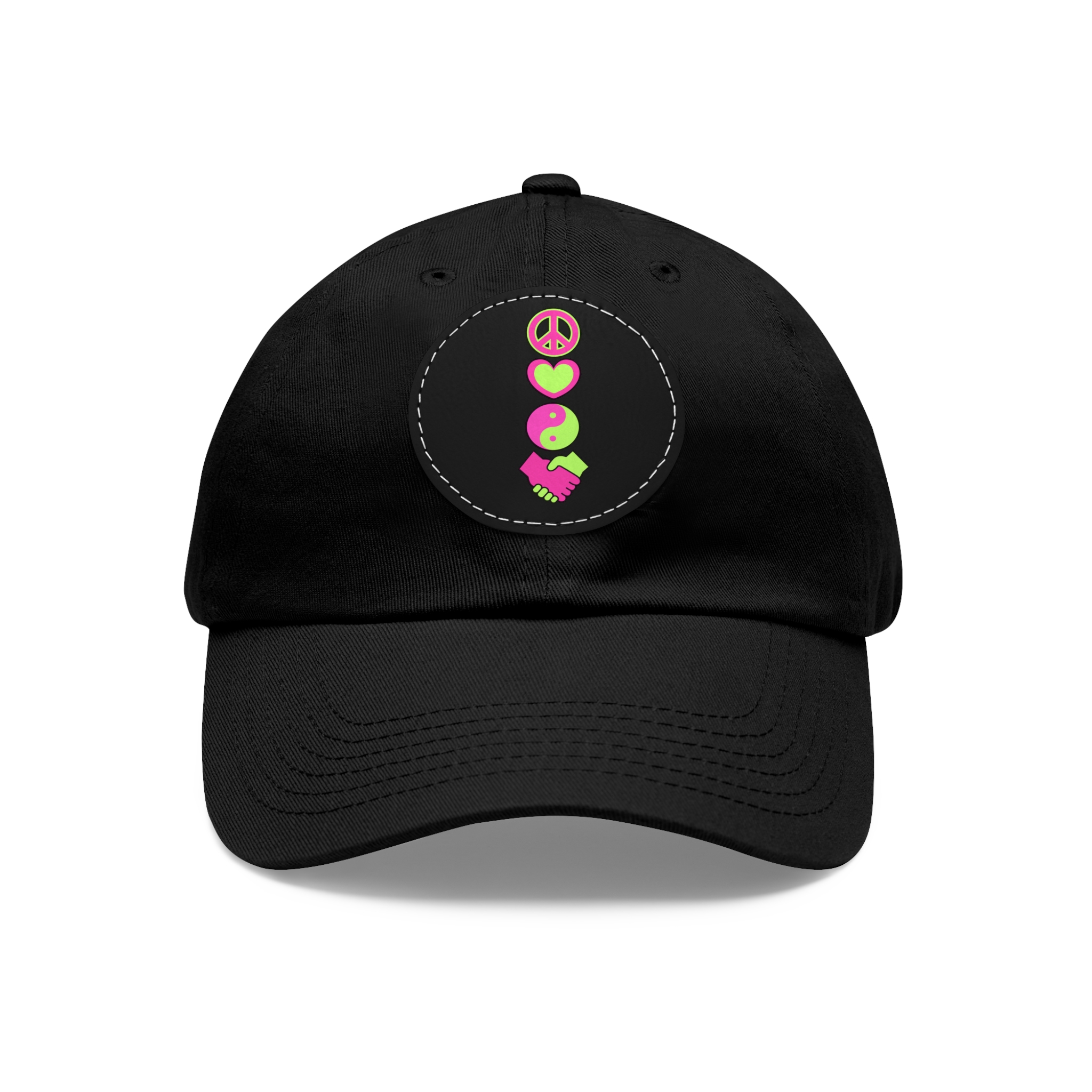Peace Love Unity & Respect Hat with Leather Patch